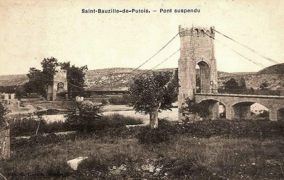 saint bauzille de putois herault le pont suspendu cpa3 1