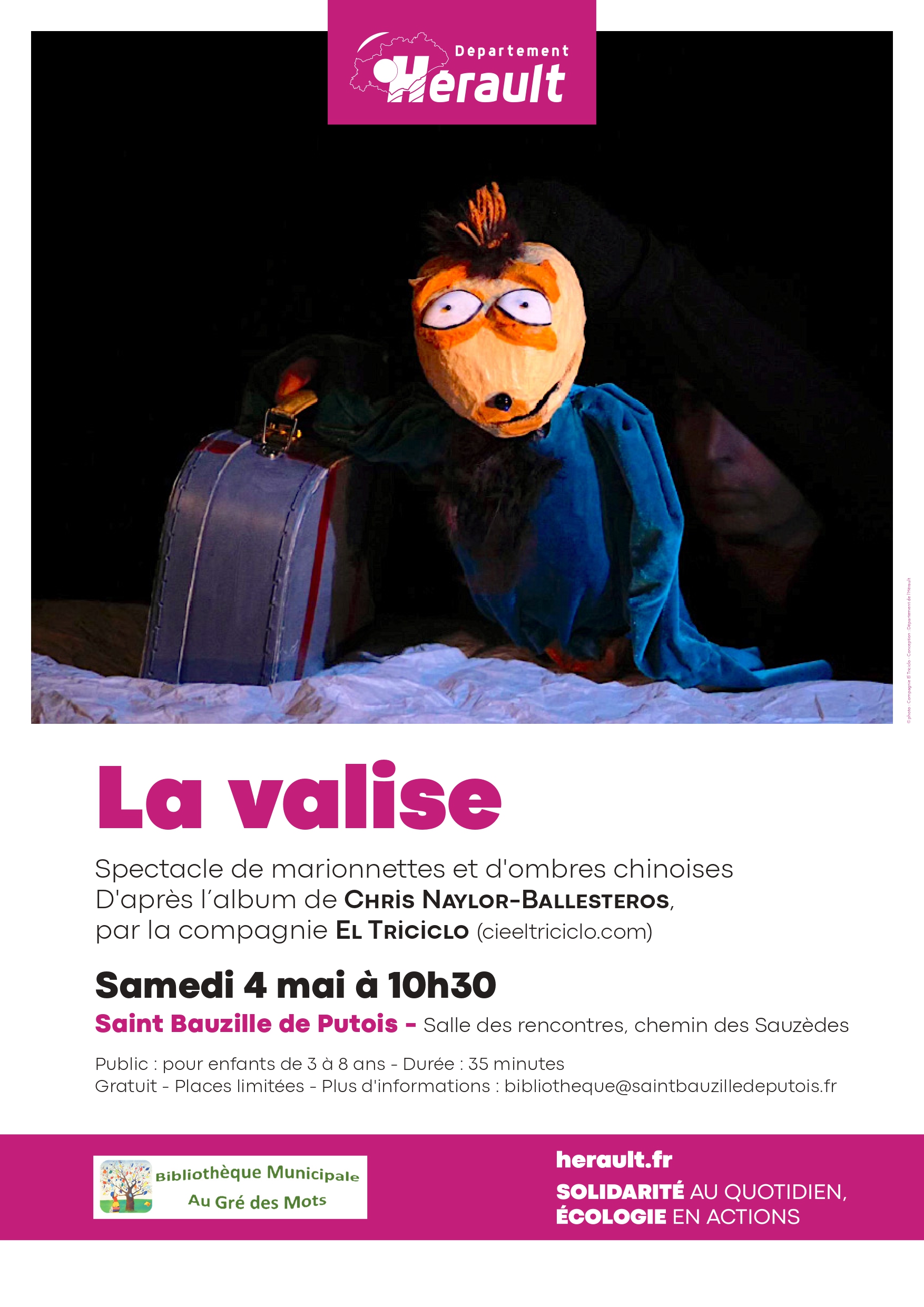 Affiche La valise El Triciclo St Bauzille de Putois 4 mai page 0001