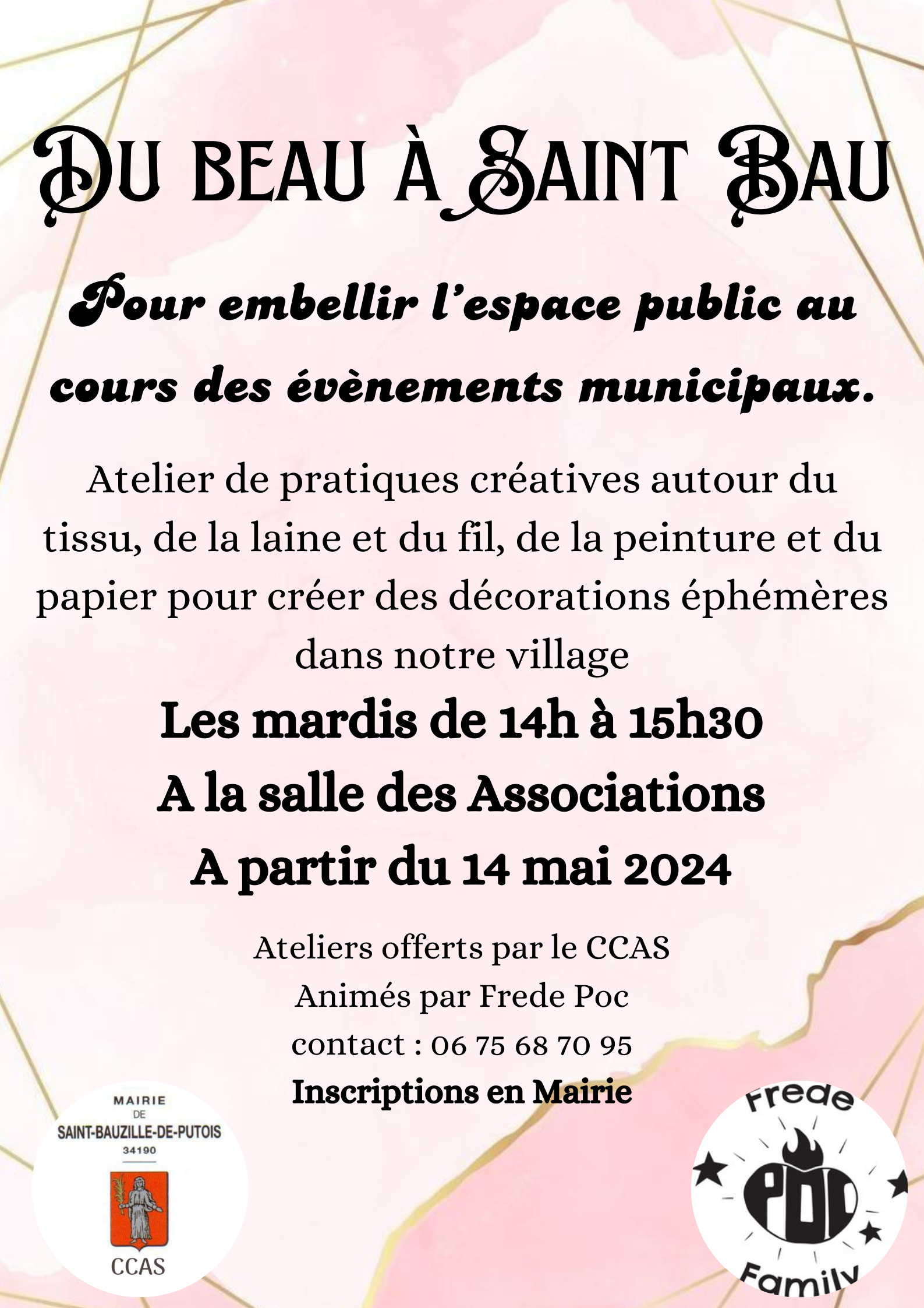 Affiche Ateliers plasticienne