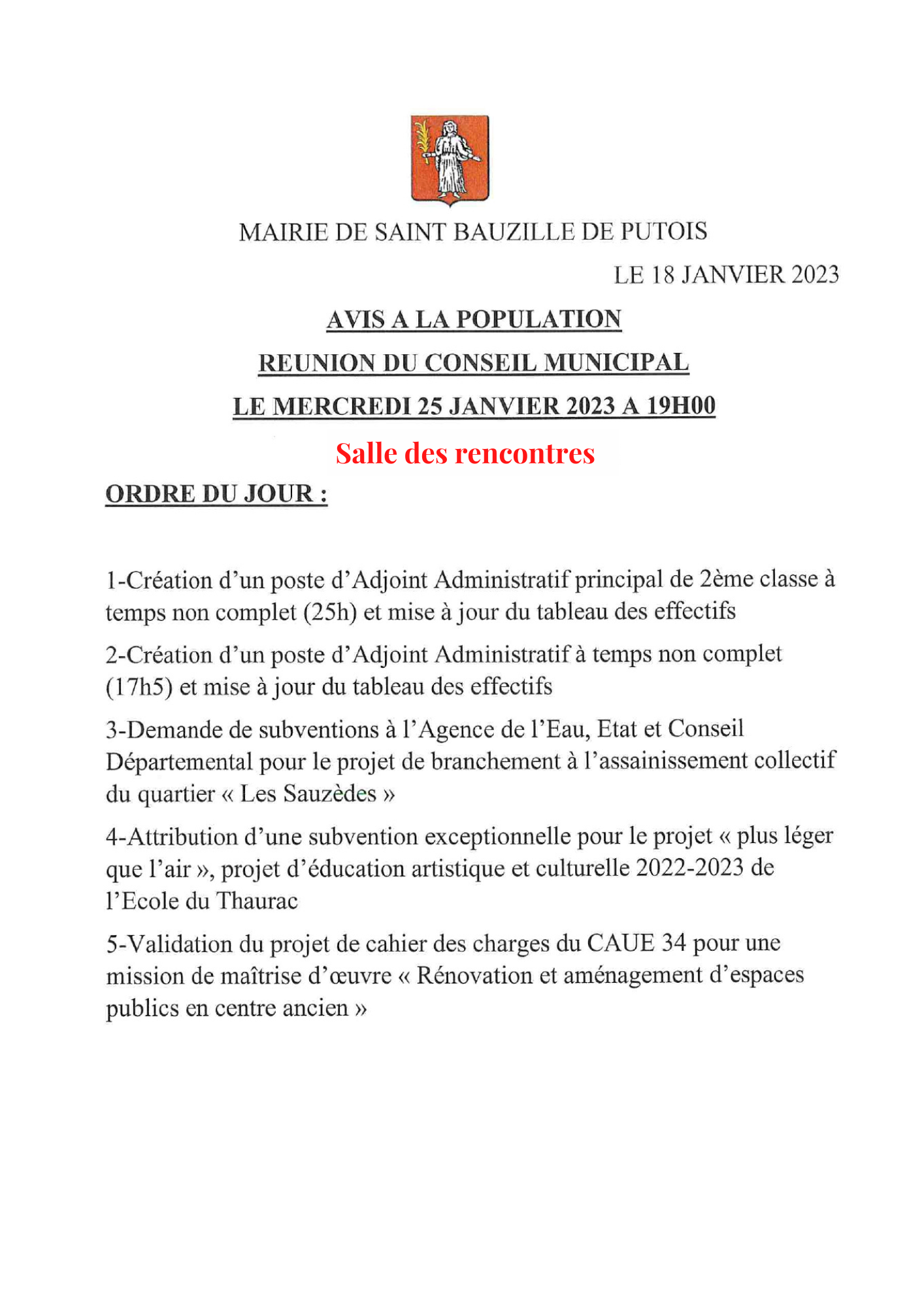 conseil municipal 250123