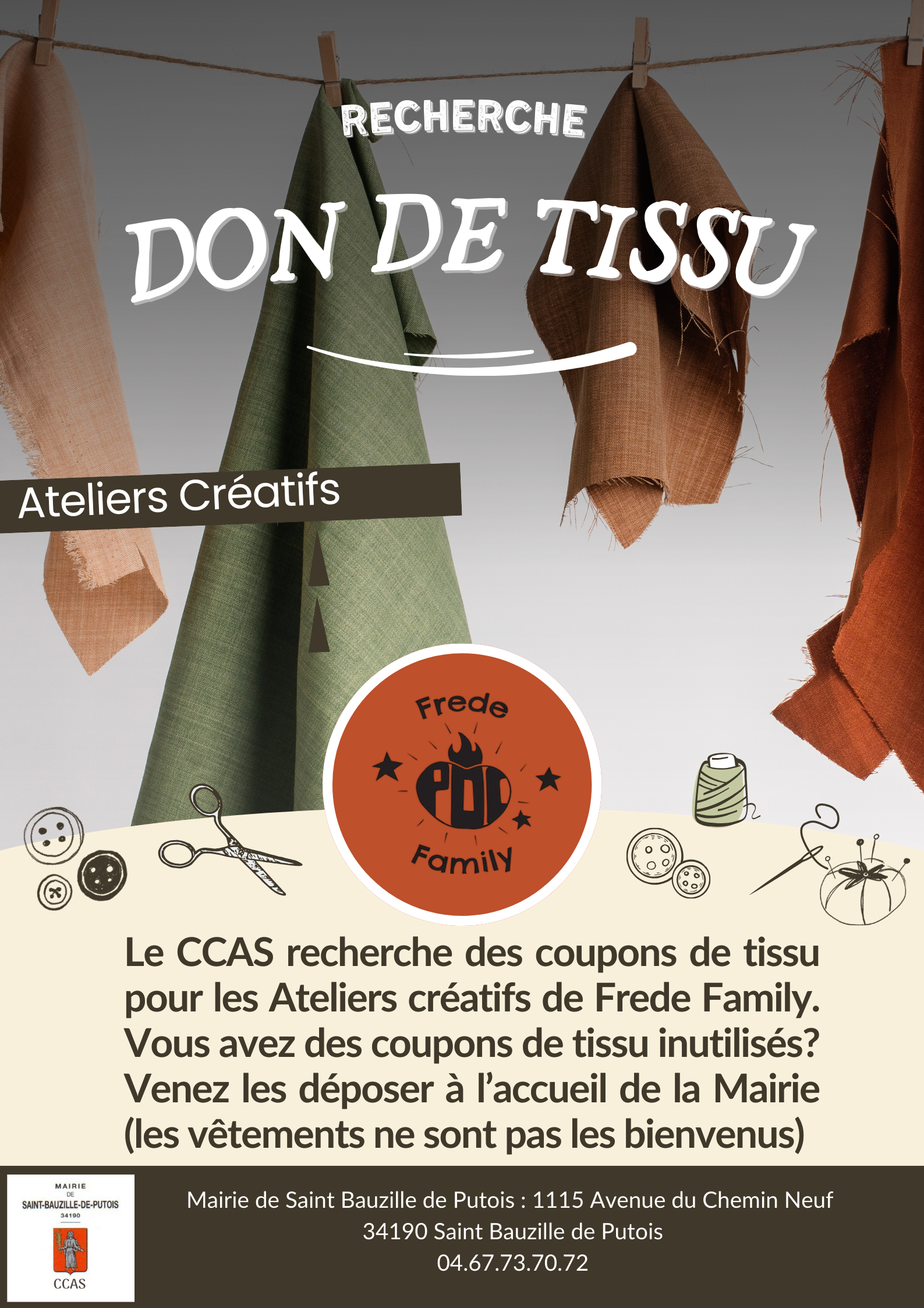 AFFICHE DON DE TISSU